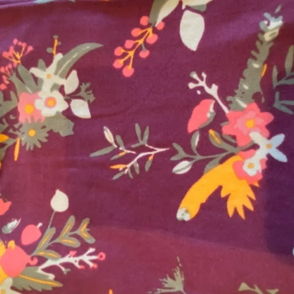 1250 LuLaRoe Leggings Size OS Maroon Orange Floral Abstract Print New